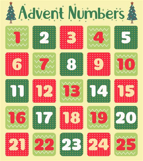 Printable Advent Numbers